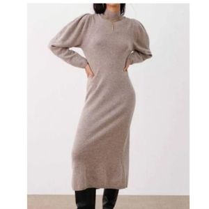 BA-SH Felicity Midi Dress Wool Balloon sleeves maxi sweater Small